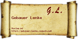 Gebauer Lenke névjegykártya
